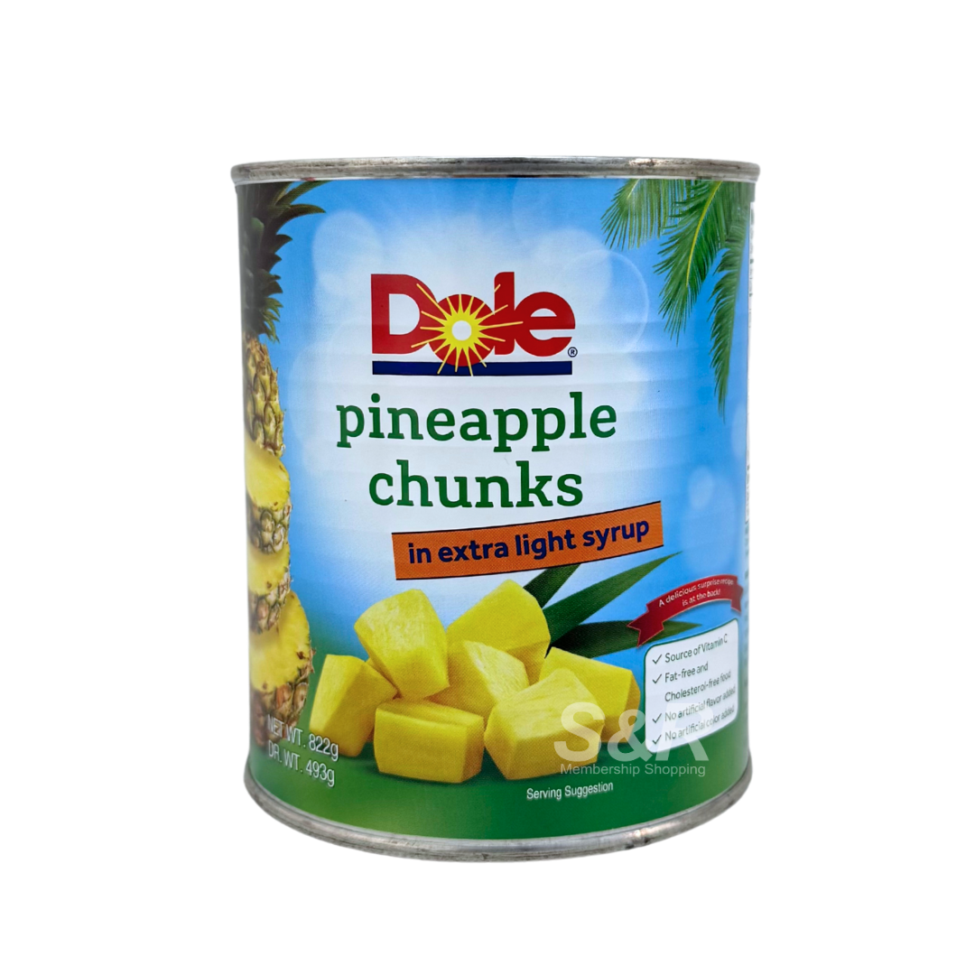 Dole Pineapple Chunks in Extra Light Syrup 822g Dole Pineapple Chunks in Extra Light Syrup 822g